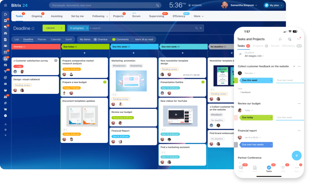 Bitrix24 Project Management and Tasks: Streamlining Coworking for Teams